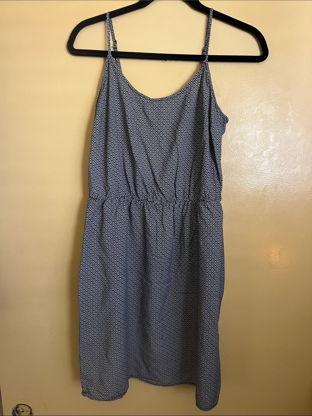 Old Navy Blue Geometric Spaghetti-Strap Mini Dress